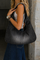 Women's Casual Denim Shoulder Bag in Black