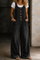 Elise Vintage-Wash Cotton Overalls in Black
