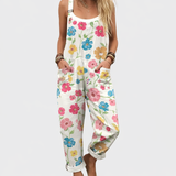 Samantha Comfortable printed jumpsuit in White