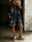Women's Casual Denim Romper in Black
