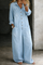 Jillian Relaxed Denim Jumpsuit in Light Blue