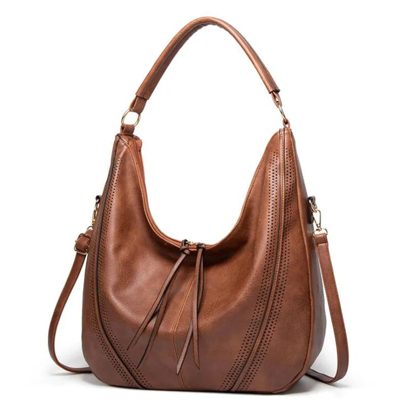 Women's Casual Leather Handbag in Brown