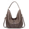 Women's Casual Leather Handbag in Gray