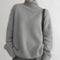 Dorothea Cable-Knit Turtleneck Sweater in Gray