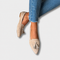 Lily Chic Leather Loafers in Beige
