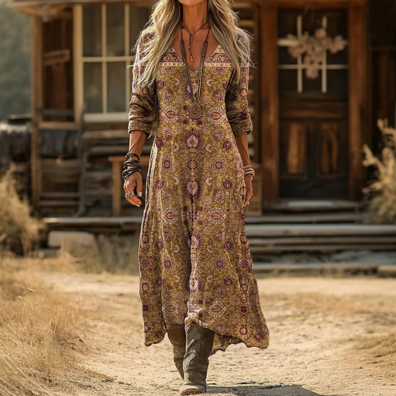 Women's Relaxed Bohemian Style Dress in Multicolor