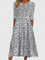 Violethia Elegant Midi Dress in White Blue