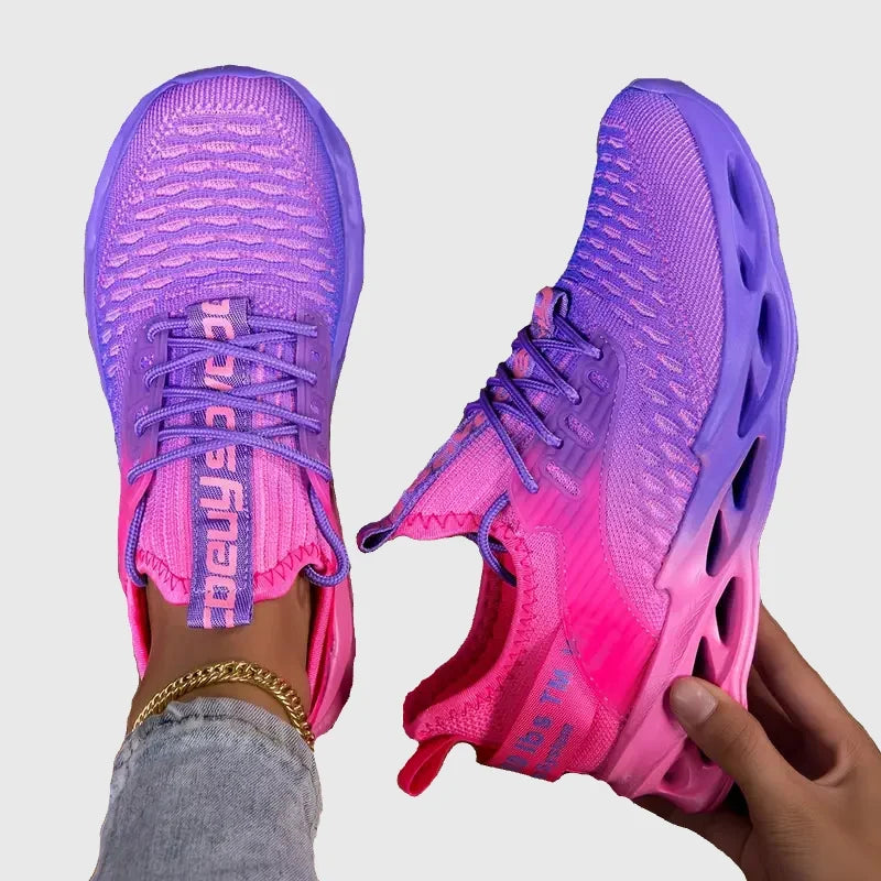 Brianna Comfort Sneakers in Red and Purple