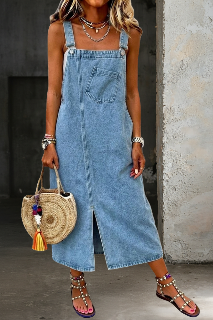 Selena Casual Denim Strap Dress, photo 2