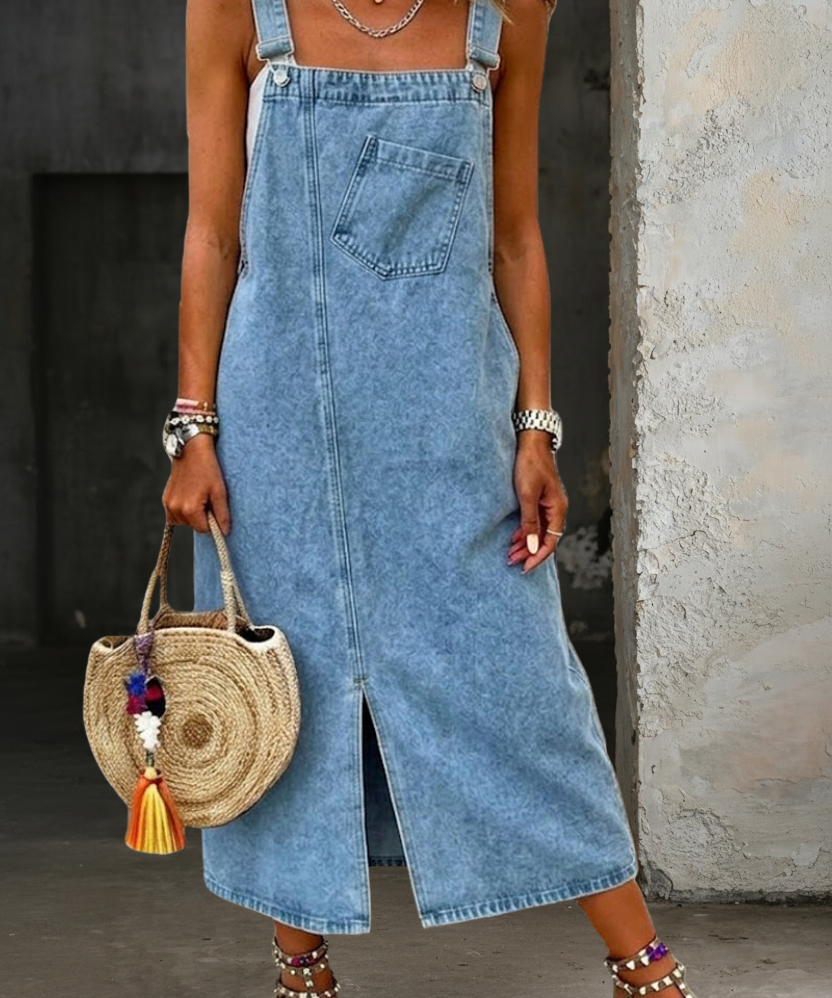 Selena Casual Denim Strap Dress, photo 2