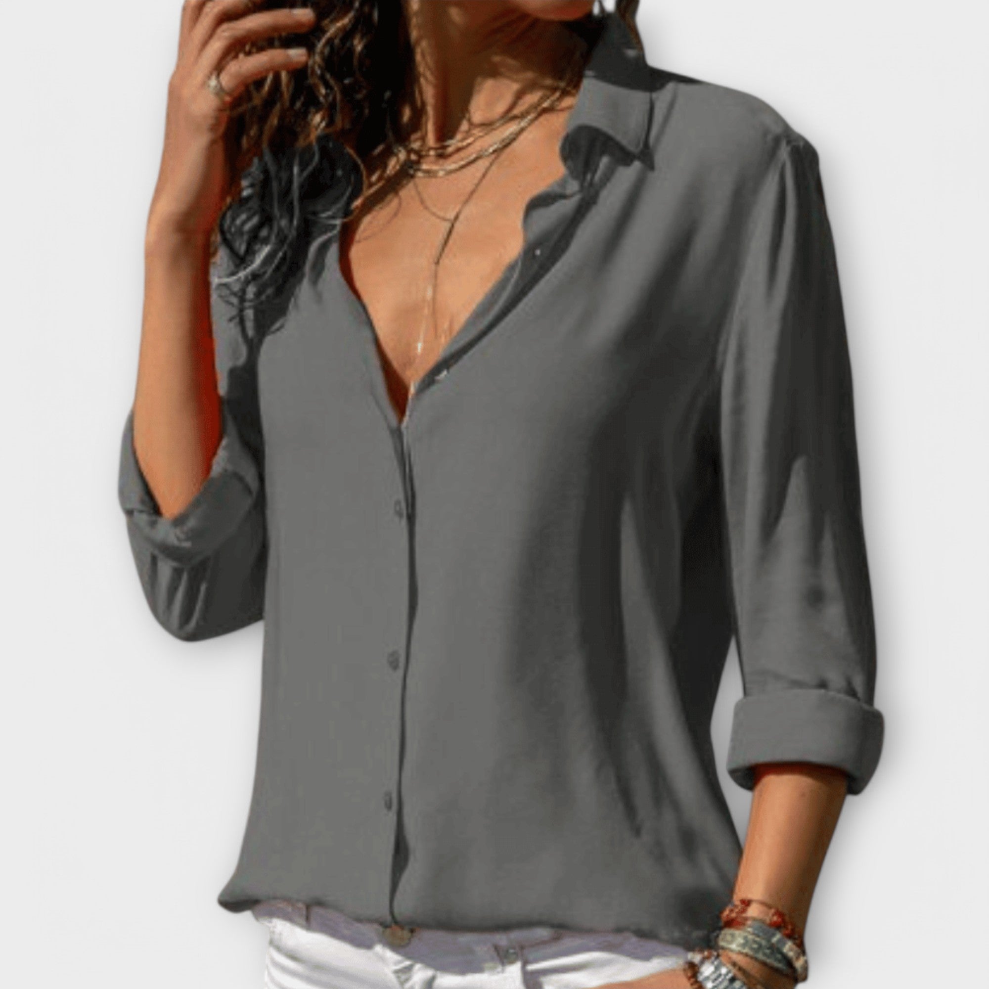 Women's Elegant Blouse – Kinsley in Gray