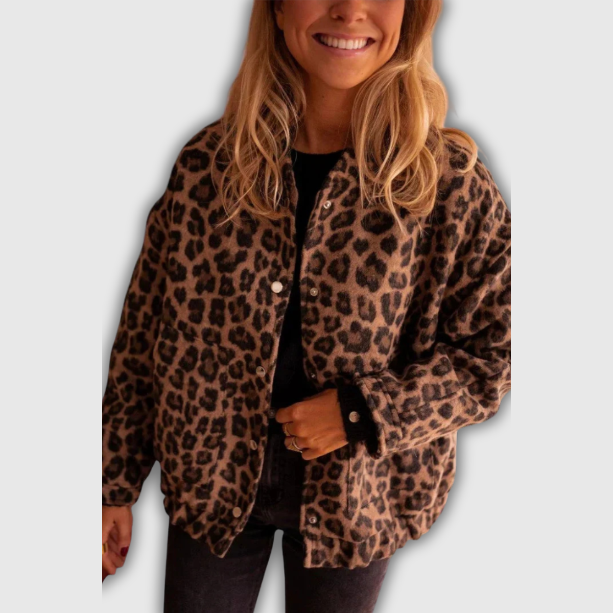 Women's Leopard-Print Shirt Jacket in Leopard Print