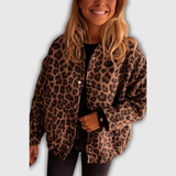 Women's Leopard-Print Shirt Jacket in Leopard Print