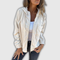 Women's Hooded Corduroy Zip Jacket in White