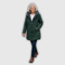 Women's Hooded Quilted Winter Coat in Dark Green
