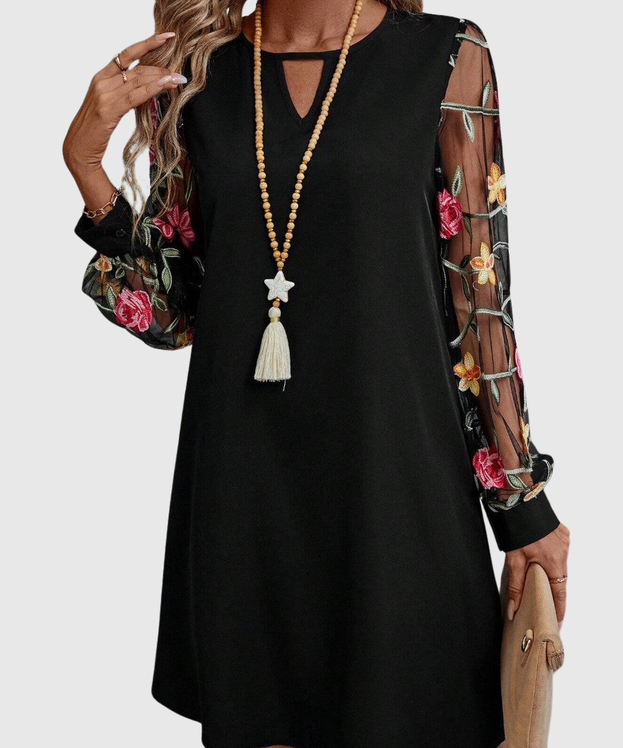 Women's Elegant V-Neck Floral Mini Dress, photo 2