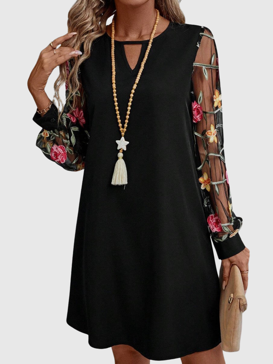Women's Elegant V-Neck Floral Mini Dress, photo 2
