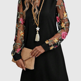 Women's Elegant V-Neck Floral Mini Dress, photo 4