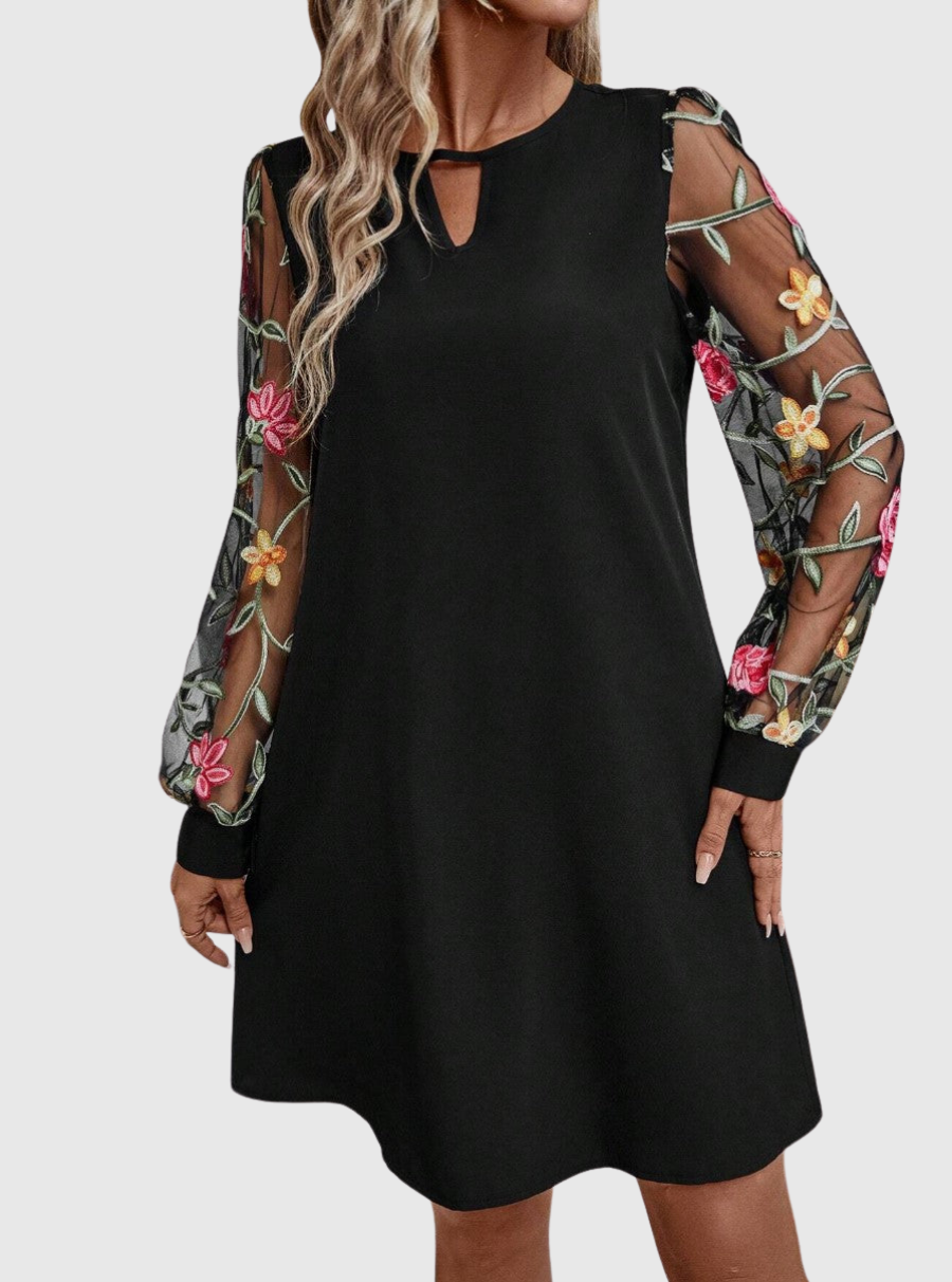 Women's Elegant V-Neck Floral Mini Dress, photo 6