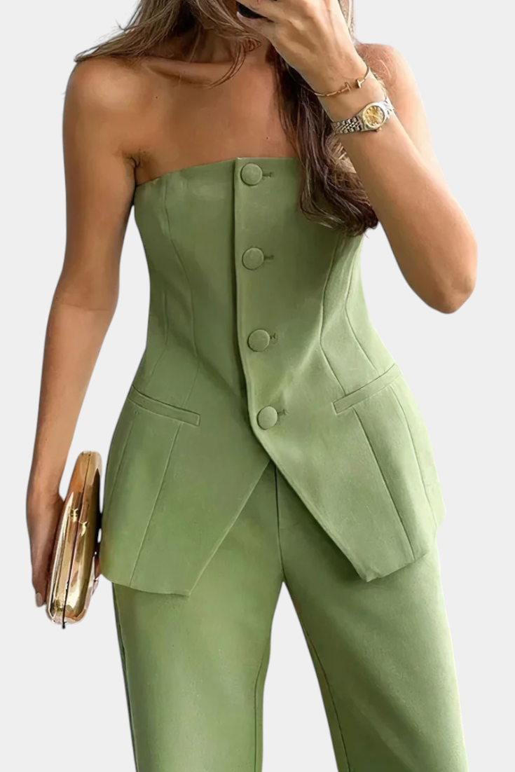 Strapless Set with Wide-Leg Pants, photo 2