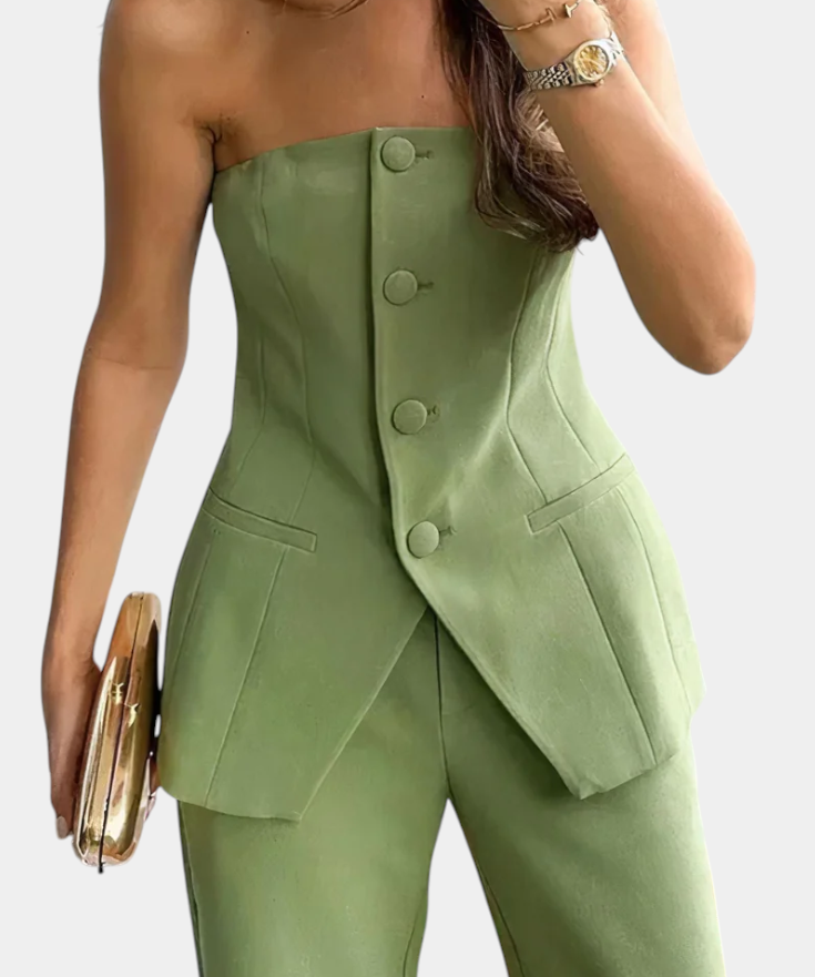 Strapless Set with Wide-Leg Pants, photo 2