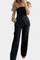 Strapless Set with Wide-Leg Pants in Black