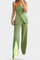 Strapless Set with Wide-Leg Pants in Green