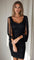 Shimmering Evening Dress with Deep Neckline in Black
