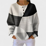 Women's Black and White Color-Block Sweater