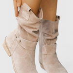 Women's Classic Soft-Finish Ankle Boots in Beige