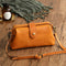 Women's Trendy Leather Shoulder Bag in Cognac