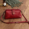 Women's Trendy Leather Shoulder Bag in Red