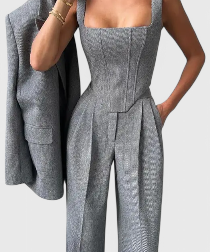 Three-Piece Suit Ensemble Featuring a Tailored Corset, photo 2