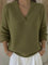Linda Relaxed V-Neck Sweater in Green
