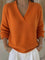 Linda Relaxed V-Neck Sweater in Orange
