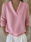 Linda Relaxed V-Neck Sweater in Pink