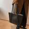 Christina Refined Leather Shoulder Bag in Black