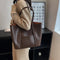 Christina Refined Leather Shoulder Bag in Coffee