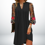 Women's Elegant Mini Dress with V-Neckline
