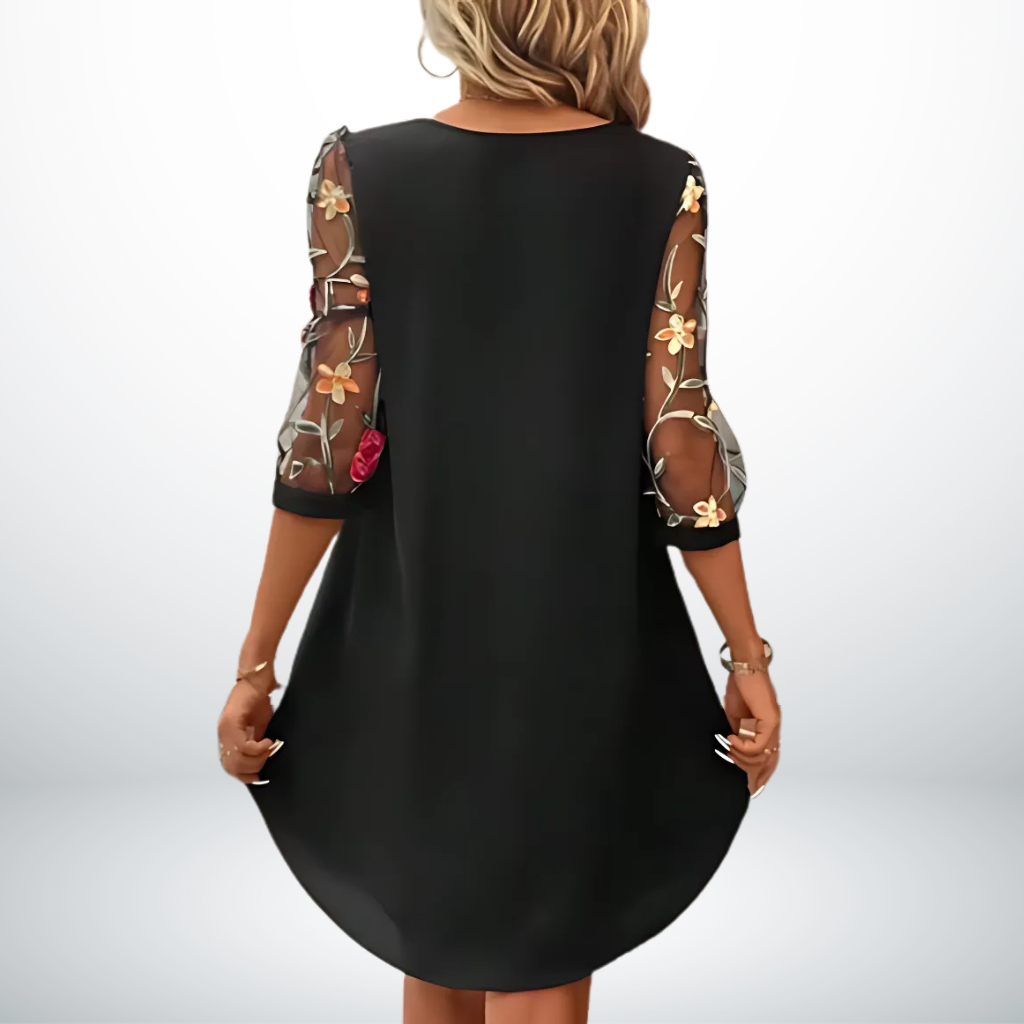 Women's Elegant Mini Dress with V-Neckline, photo 3