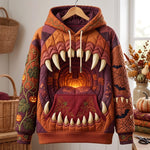 Orange Monster Mouth Hoodie