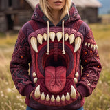 Burgundy Monster Mouth Hoodie