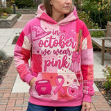 Pink Cauldron Patchwork Hoodie