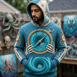 Teal Compass Swirl Hoodie