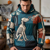 Teal Skeleton Dog Hoodie