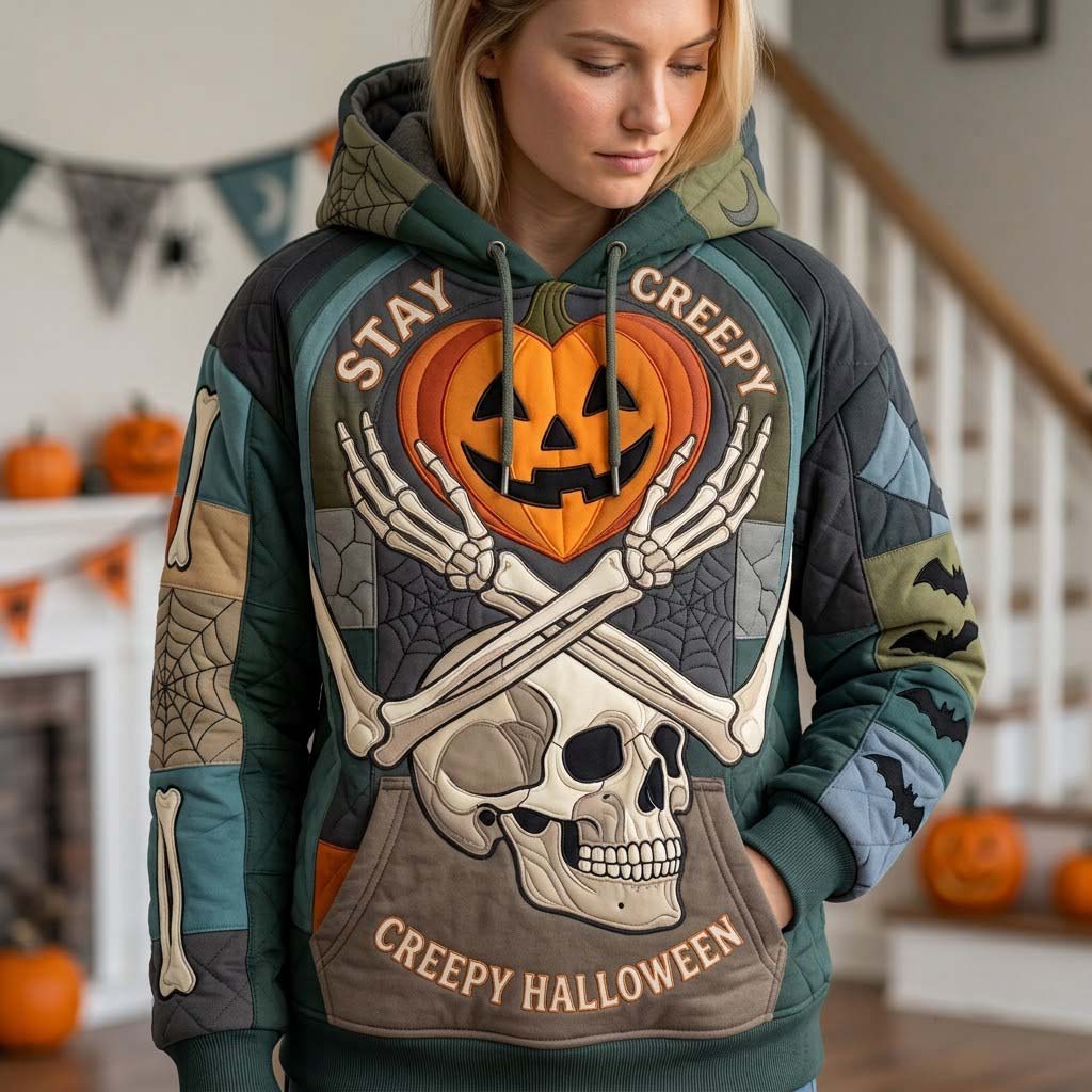 Green Pumpkin Crossbones Hoodie