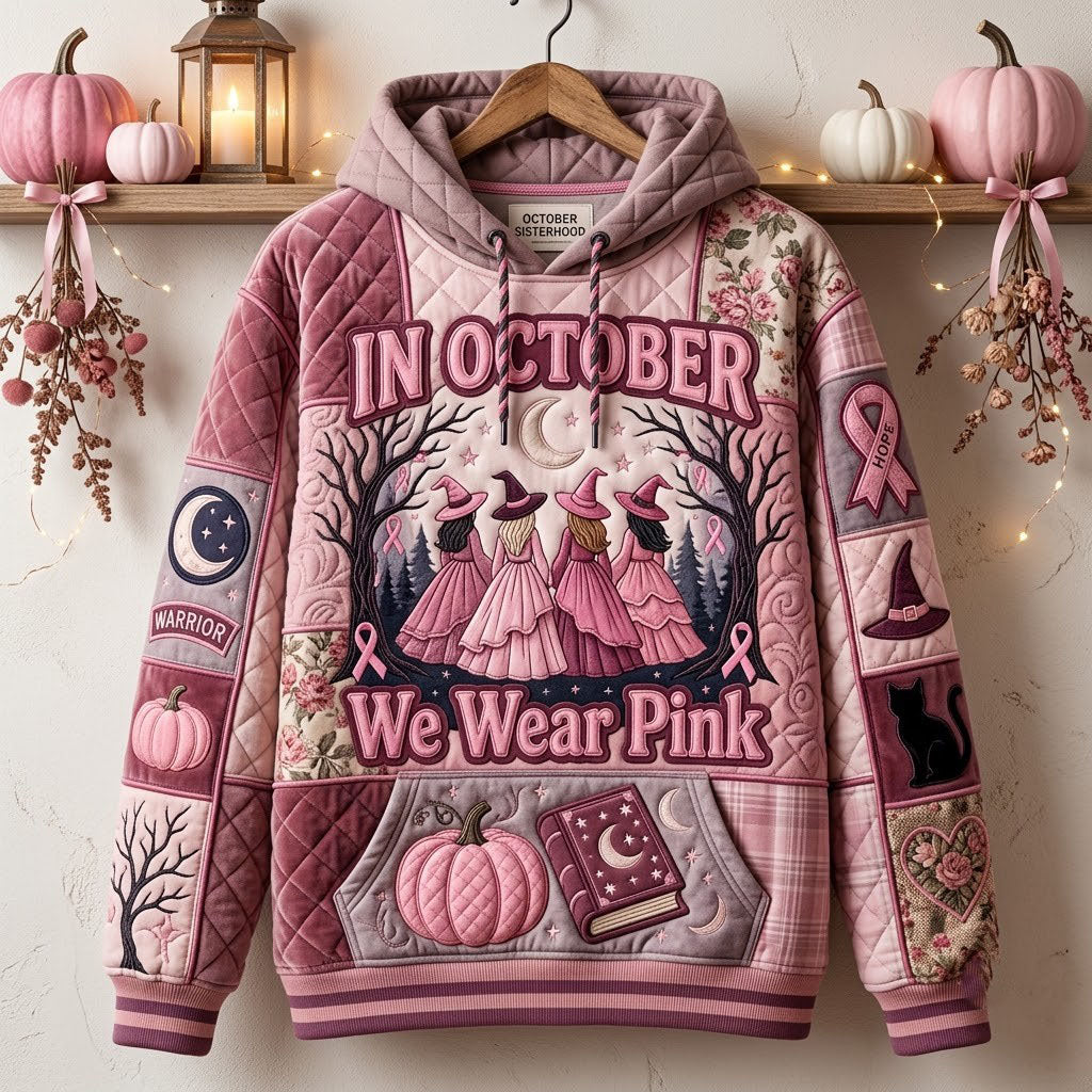 Pink Quilted Witches Hoodie