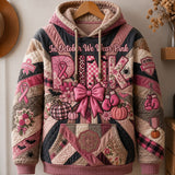 Pink Bow Pumpkin Quilt Hoodie