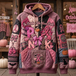 Pink Plaid Letters Hoodie