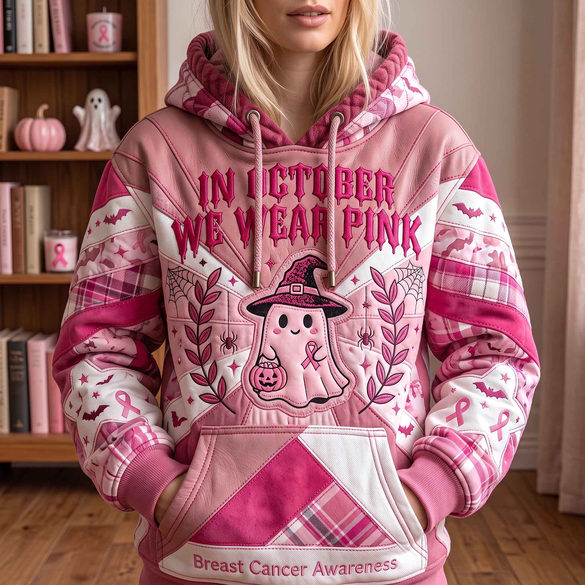 Pink Ghost Witch Hoodie